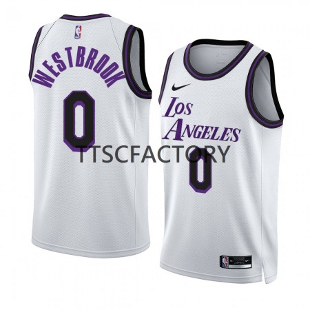 Maillot Basket Los Angeles Lakers Russell Westbrook 0 Nike 2022-23 City Edition Blanc Swingman - Homme